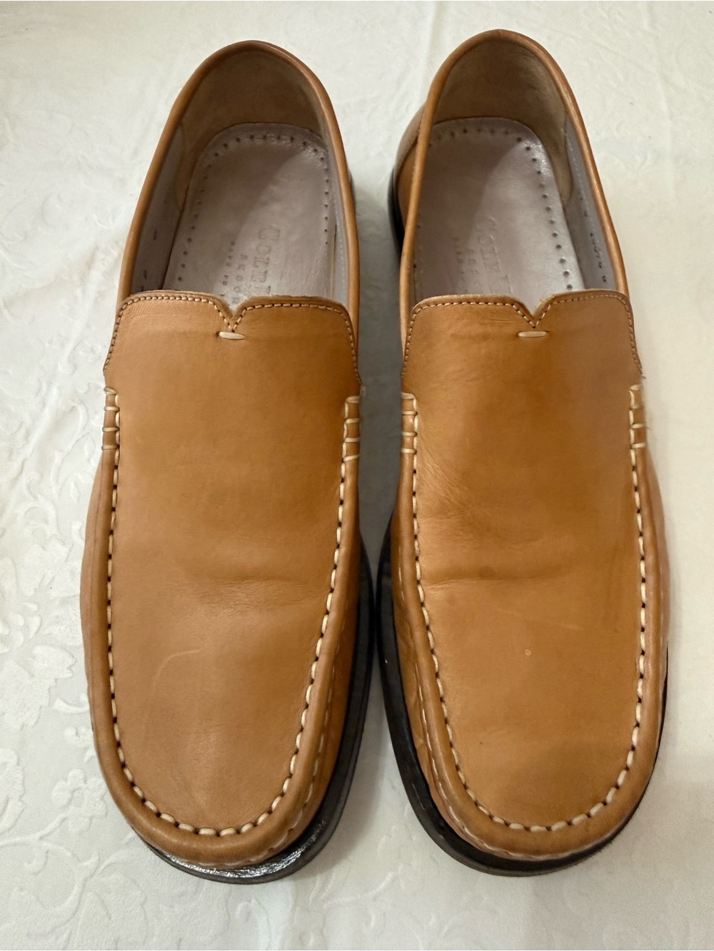 Cole Haan Tan Venetian Leather Slip-On Loafers. 6